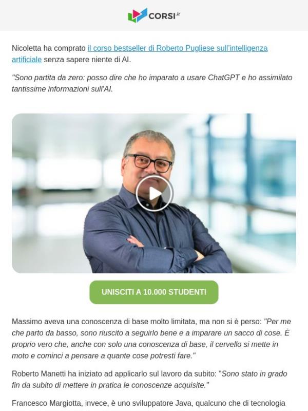 Il corso best seller da oltre 10 mila studenti