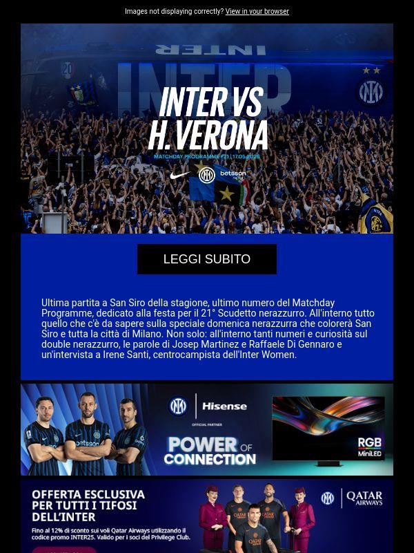 Il Matchday Programme di Inter-Hellas Verona