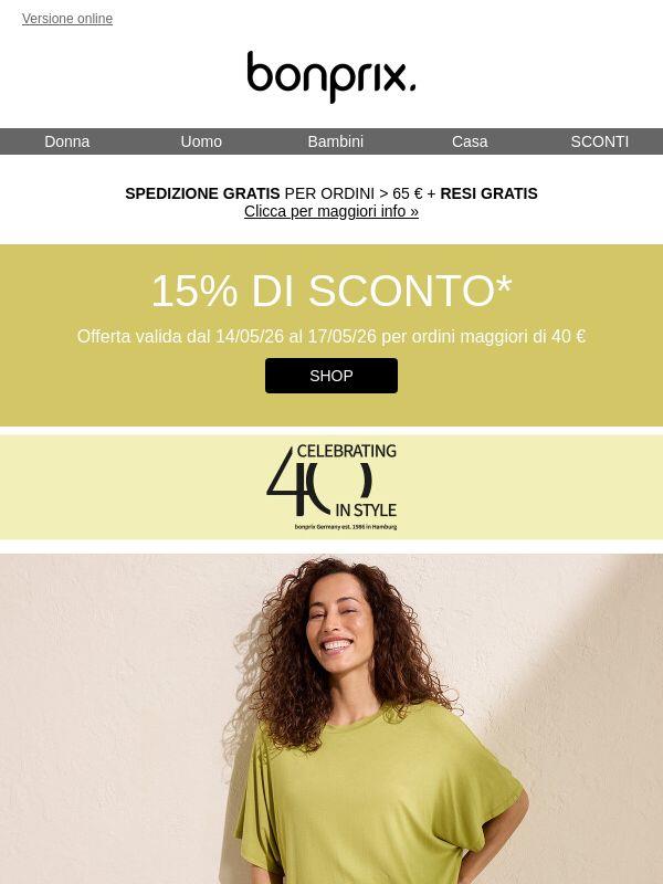 Solo per oggi ancora ⏳ 15% di sconto per te ✨
