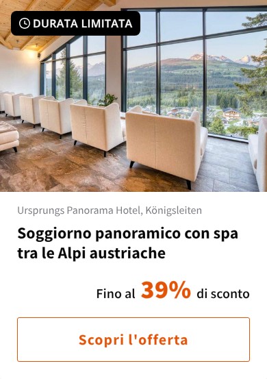Soggiorno panoramico con spa tra le Alpi austriache
