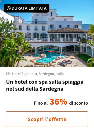 Un hotel con spa sulla spiaggia nel sud della Sardegna