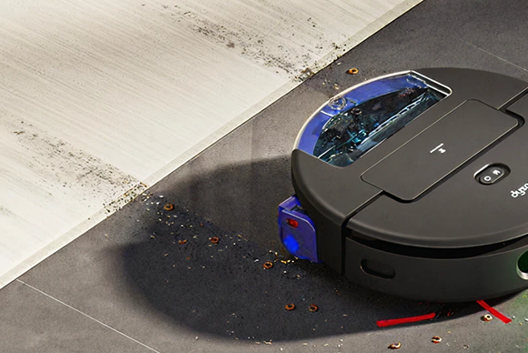 The Dyson Spot+Scrub Ai robot vacuum adapts to clean between hard floors and carpets.