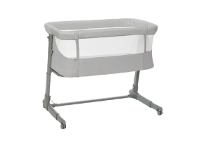 a baby cradle on wheels