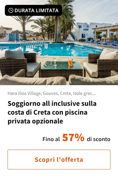 Soggiorno all inclusive sulla costa di Creta con piscina privata opzionale