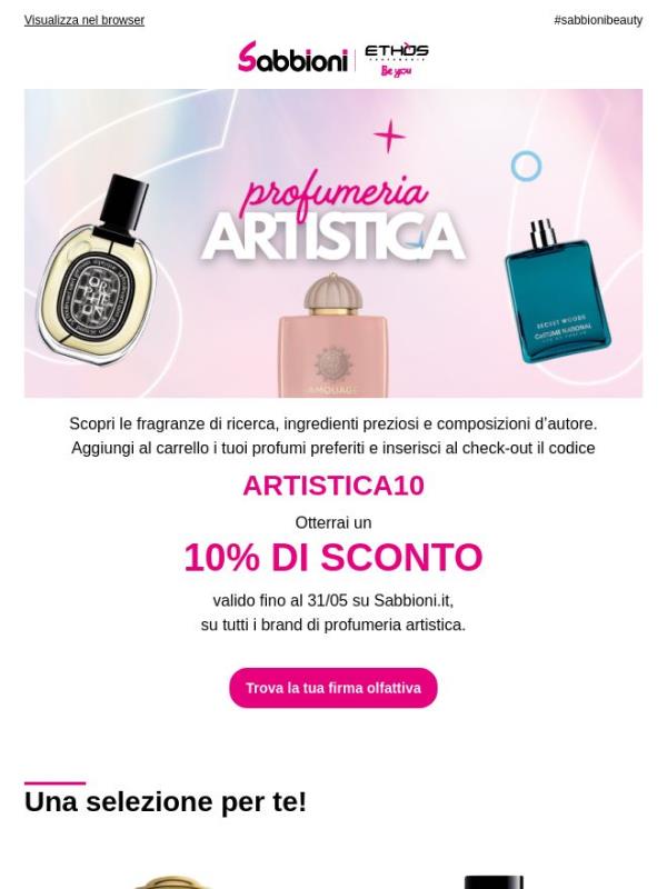 Profumeria Artistica: -10% su tanti brand