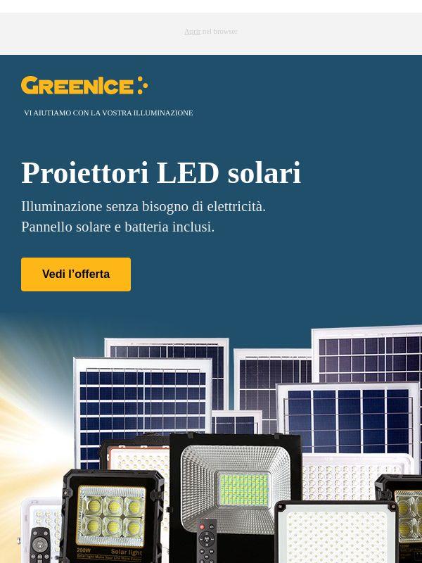 Proiettori Solari a LED: Illuminano il tuo giardino o patio utilizzando l'energia solare.