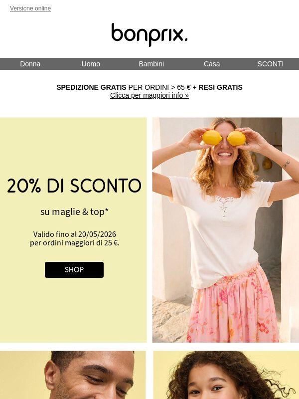 Fai shopping e risparmia il 20%!
