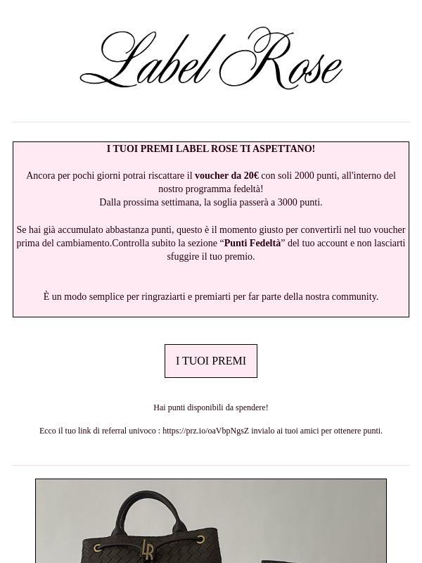 Usa ora i tuoi punti: il voucher da 20€ sta per cambiare valore.
