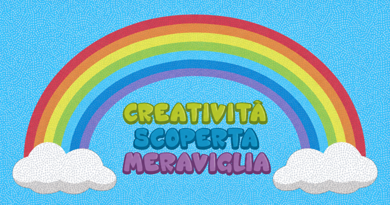 L'immagine mostra una grafica con arcobaleno e nuvolette