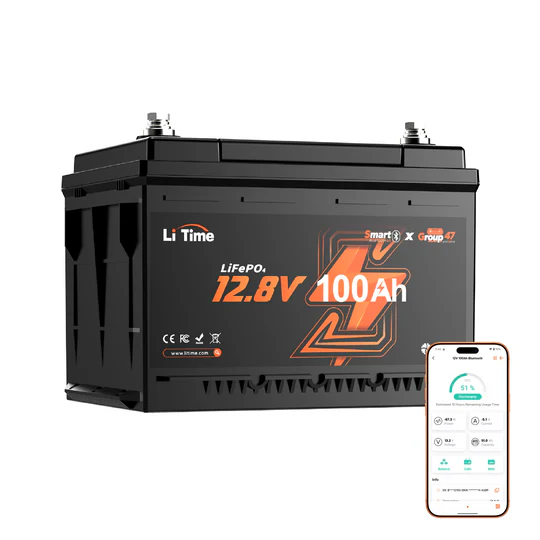 【Preordine】Batteria LiFePO4 12V 100Ah H168 con Bluetooth – ultrasottile per vano sotto-sedile del camper