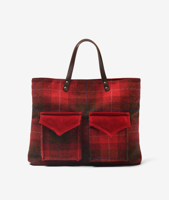 My Style Bags - Borsa a Mano Safari Harris Tweed - Rosso