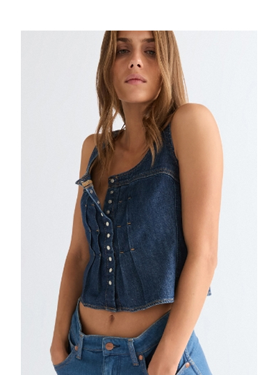 Slim Lightweight Pleated Corset Top