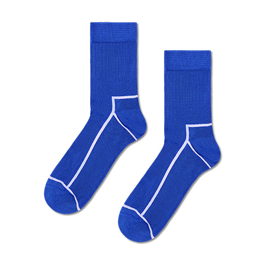 Contrast Stripe Short Crew Sock