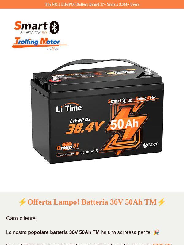⚡ Offerta Lampo! Batteria 36V 50Ah TM – Solo 7 giorni a €399,99