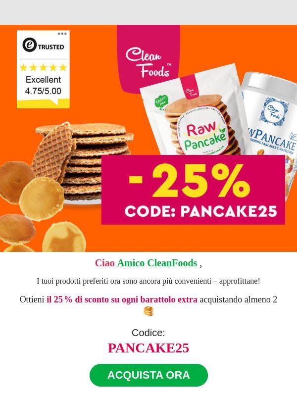 25 % su ogni barattolo extra – da 2 in su! 🥞
