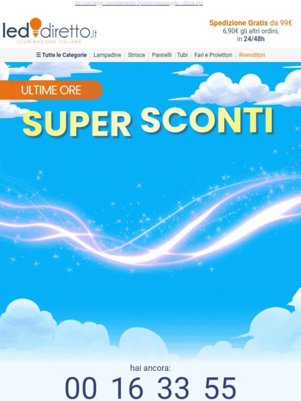 ⏰ ULTIME ORE 🚀 Super Sconto 50% su Tutto! Vola a prenderlo...