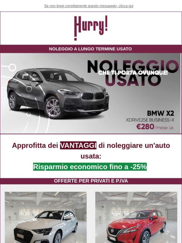 💲FINO al -25% sul NOLEGGIO DI UN' AUTO USATA: X2, Countryman, Austral, e tante altre!