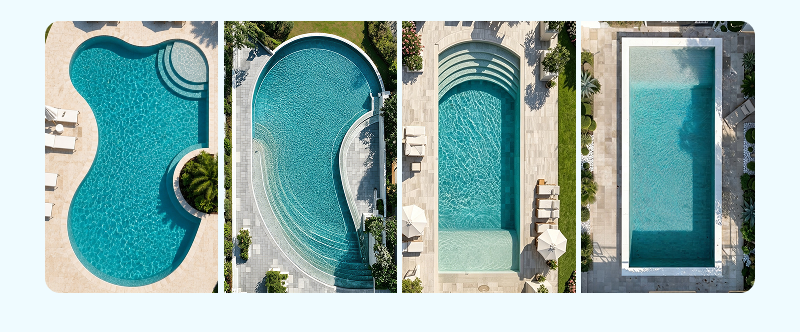 Funziona con diverse forme di piscina