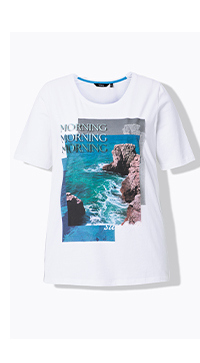 T-shirt classica con foto, scollo a girocollo e mezze maniche