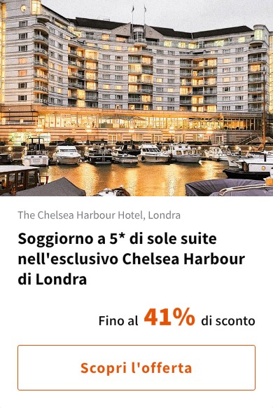 Soggiorno a 5* di sole suite nell'esclusivo Chelsea Harbour di Londra