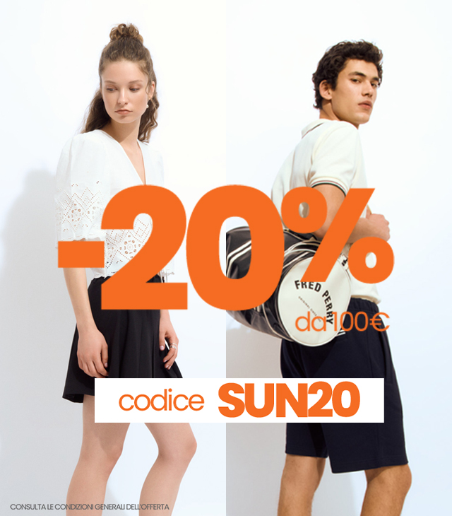 -20% da 100€ con il codice SUN20