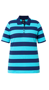 Maglia polo in cotone Pima con righe e mezze maniche