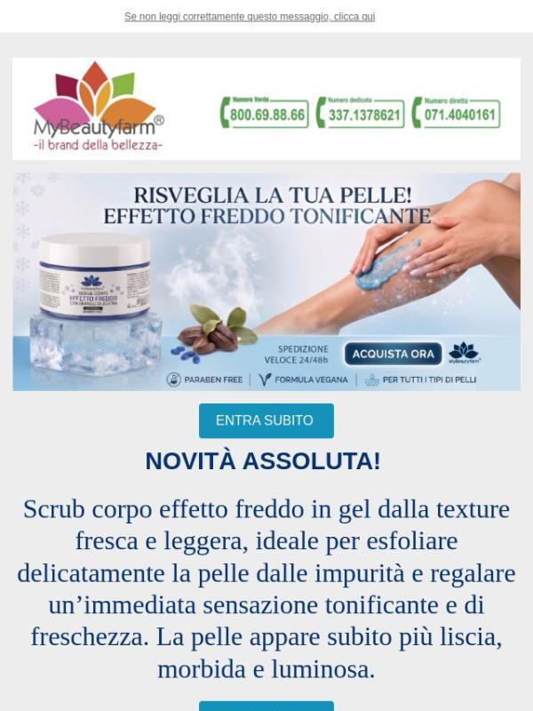 NOVITÀ! Scrub Corpo effetto Freddo con granuli di Jojoba, Provalo Subito!