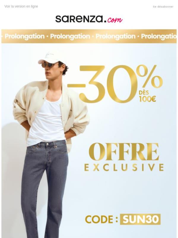 PROLONGATION ✨ -30% dès 100€ jusqu’à ce soir ⌛