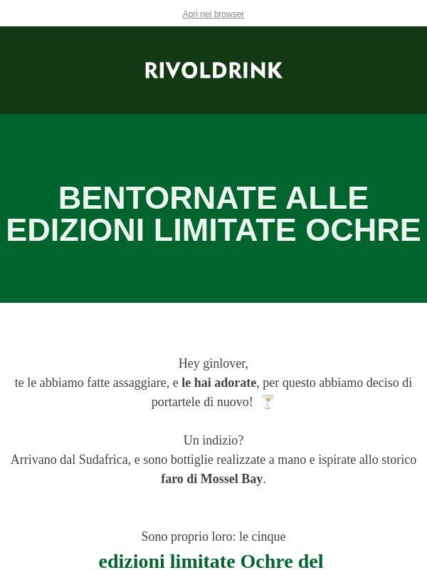 🍸️ Sono tornate le edizioni limitate Ochre