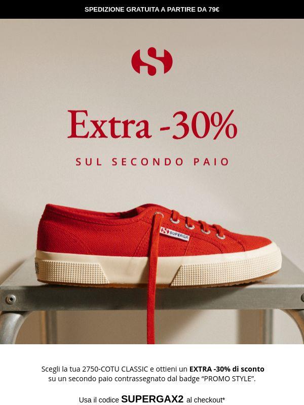 Extra -30% sul secondo paio