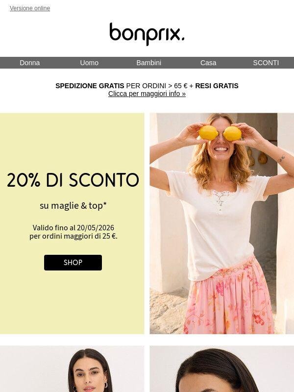 Ultima possibilità: 20% di sconto su maglie & top