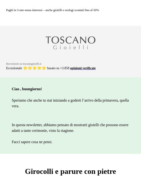 20% su Gioielli con Pietre Preziose e Perle
