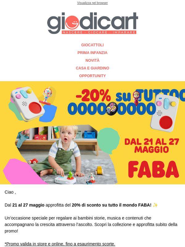 🎉 -20% FABA: promo speciale dal 21 al 27 maggio!