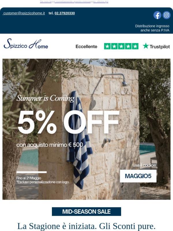 Mid Season Sale - Scopri i codici sconto attivi 🚀