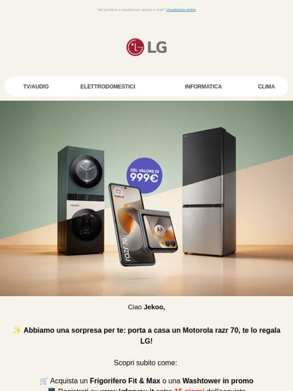 🎁 LG ti regala un Motorola razr70