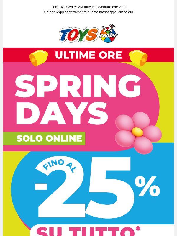 📢 Ultime ore! Fino al -25% su TUTTO! Solo ONLINE fino ad oggi!