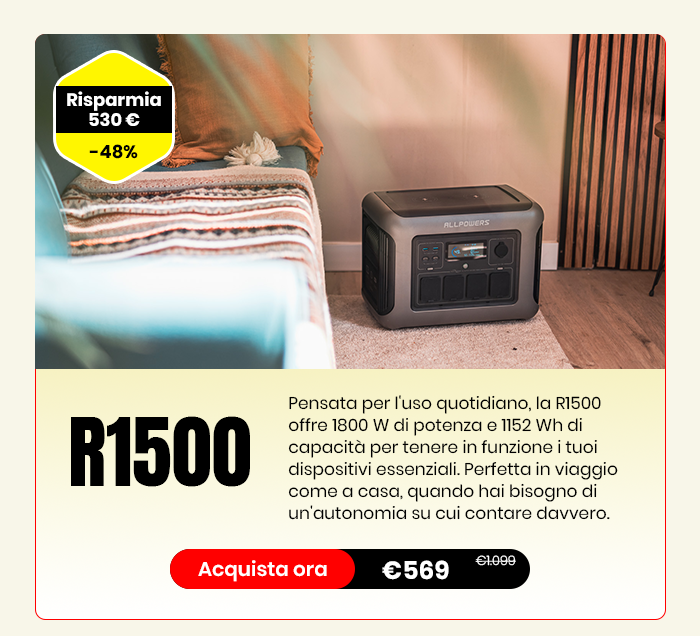 R1500 Power Station Portatile 1800W 1152Wh