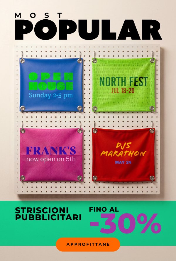 Striscioni pubblicitari fino al -30%