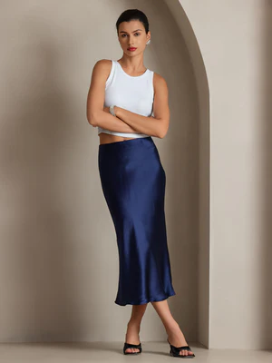 Image of Gonna Elegante Basic in Seta Pura