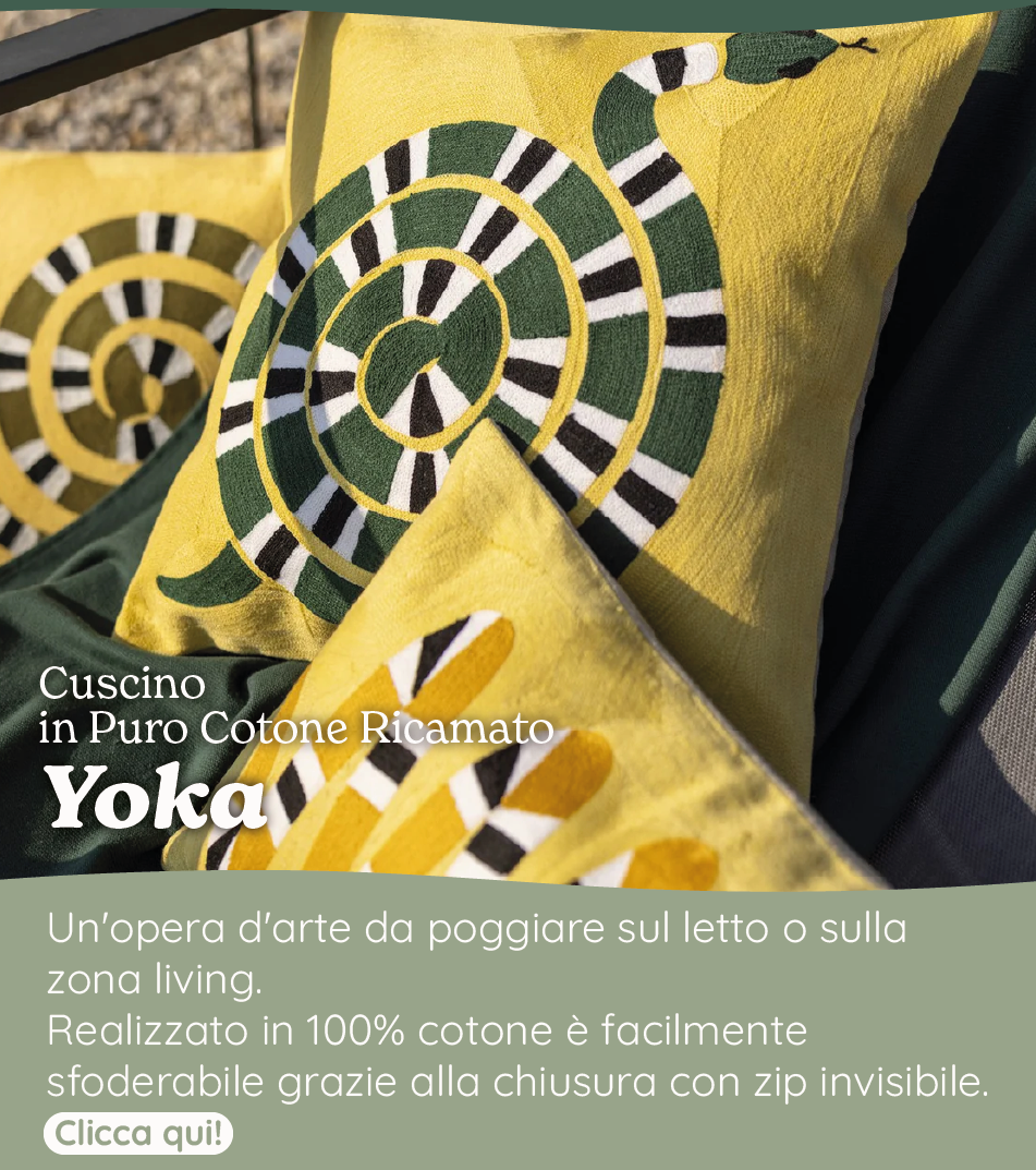 Cuscino in Puro Cotone Ricamato - Yoka
