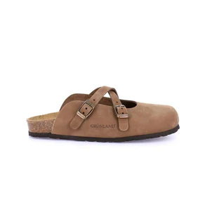 Grunland Sandali Plantare Morbido Sughero Bio Donna in Nabuk Marrone