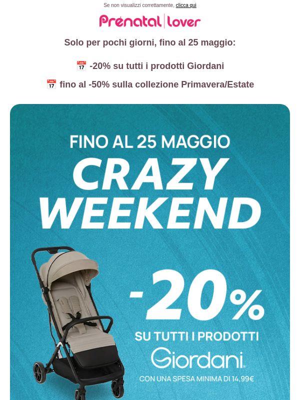 È tornato il Crazy Weekend: tutto Giordani al -20%