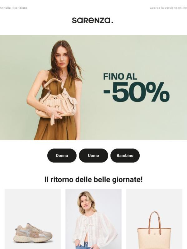 Il guardaroba estivo ☀️: fino al 50%!