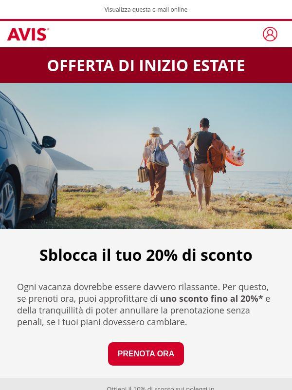 Non lasciarti sfuggire lo sconto del 20%