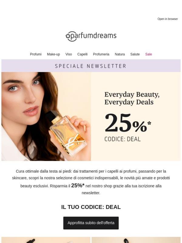 Risparmia il 25% su tutte le categorie 💜