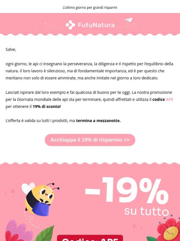Il -19% vola via oggi 🐝