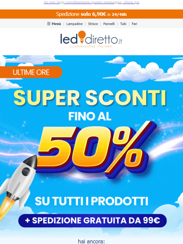 ⏰ ULTIME ORE 🚀 Super Sconto 50% su Tutto! Vola a prenderlo...
