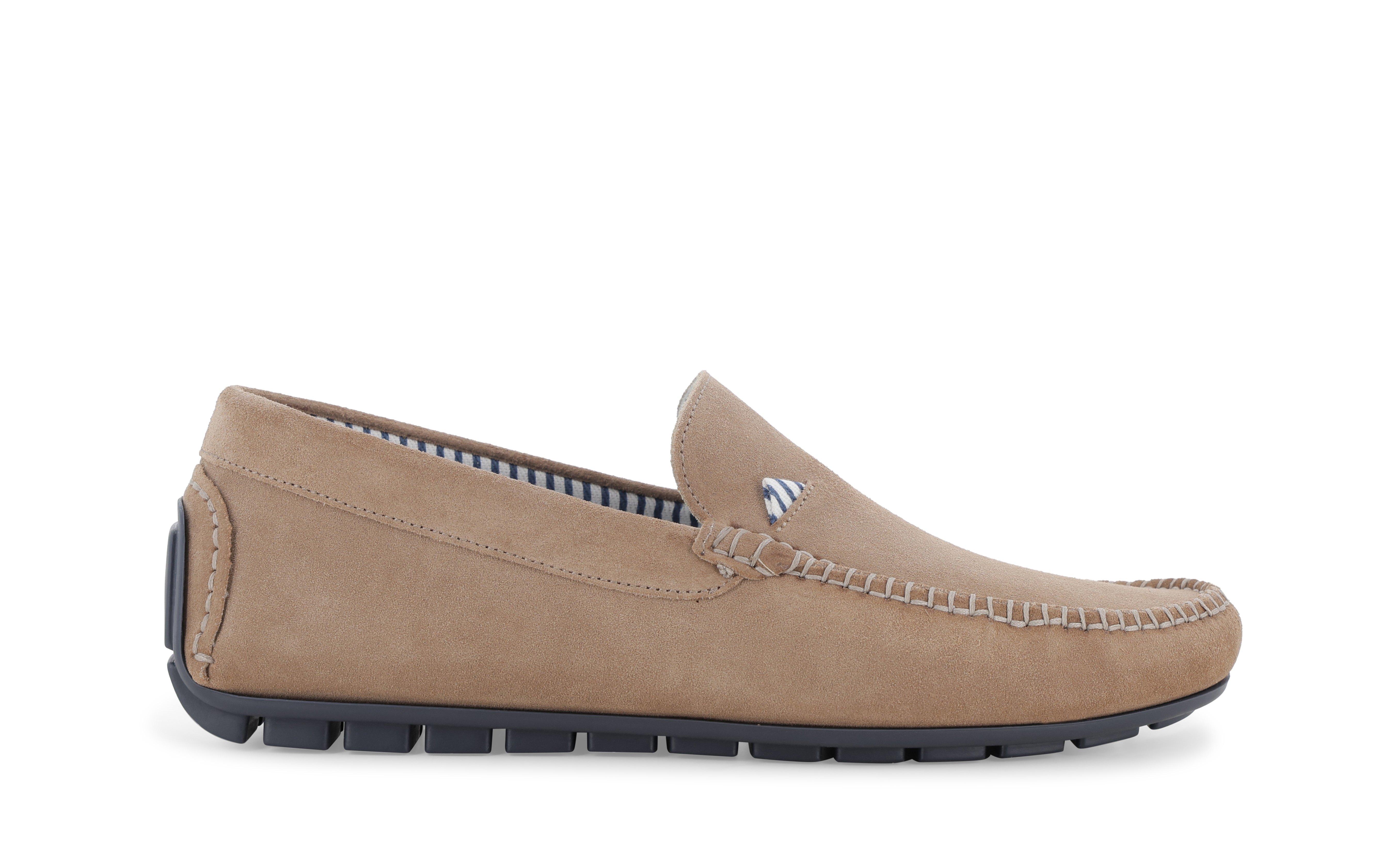 Mocassino estivo in camoscio beige sabbia u16017q