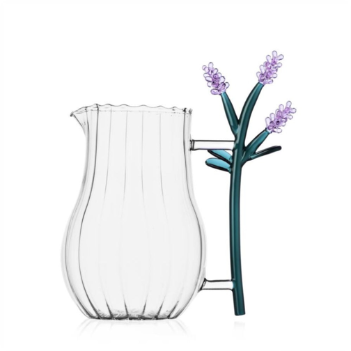 1.75 Litres - Botanica Blue Flower Pitcher In Borosilicate Glass