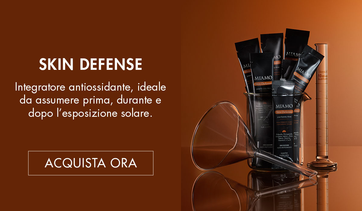 skin defense integratore antiossidante, ideale da assumere prima, durante e dopo l'esposizione solare